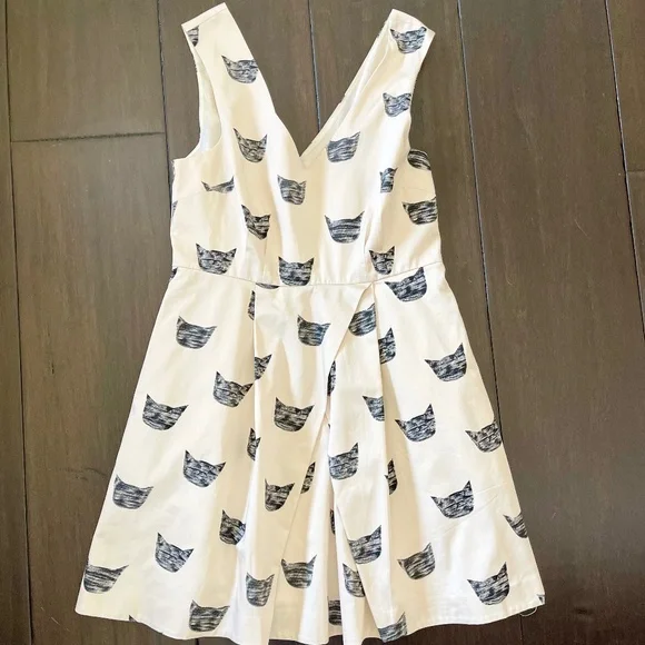 NWOT Leah Reena Goren x Anthropologie Feline Karma Cat Dress ~ Size 10 - Picture 6 of 11
